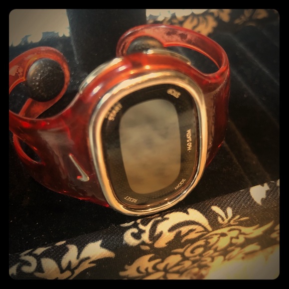Nike stainless steel water resistant orange watch